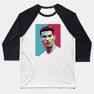 Cristiano Ronaldo 7 Pop Art Portrait Baseball T-Shirt